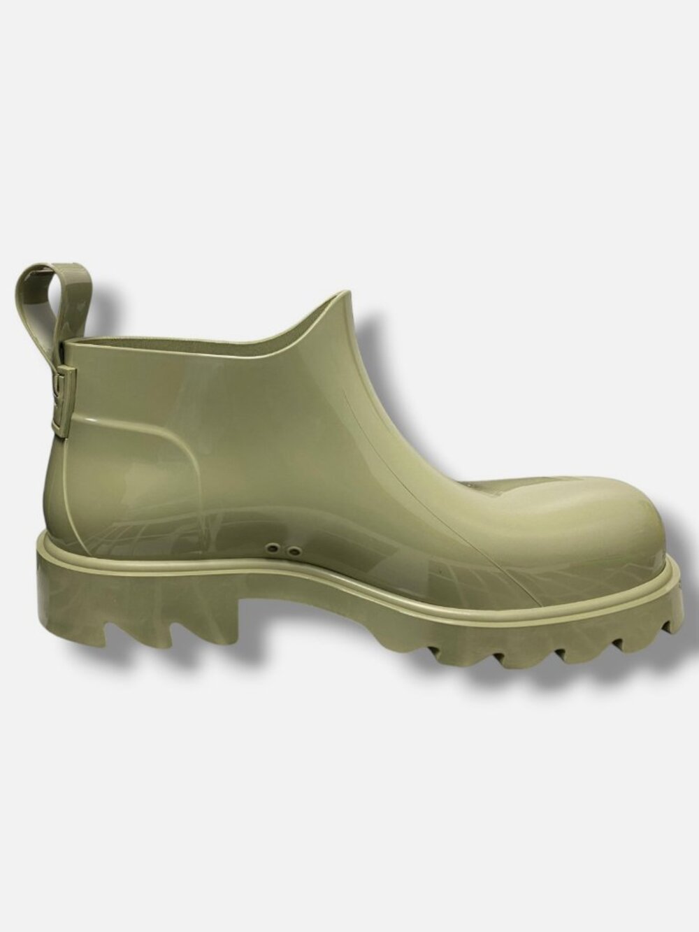 Bottega Veneta Men's Green Travertine Shiny Rubber Ankle Boots Size EU:41 US:8